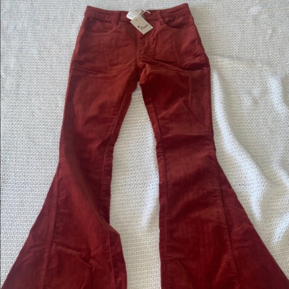 Orange corduroy bellbottoms